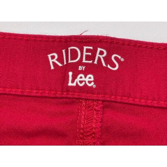 RIDERS by LEE Jeans Women's Size 14P Red Straight Leg Stretch High-Rise Denim - Picture 4 of 14